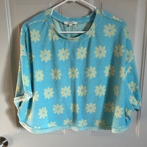 Oli & Hali Light Blue Floral Knit Top